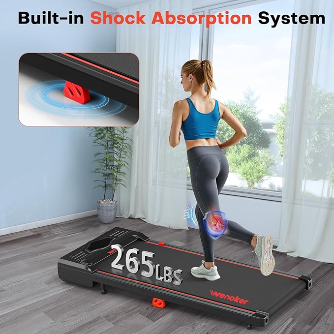 Walking Pad Treadmill, Under Desk Treadmill, Portable Treadmill for Home Office, Compact Quiet Desk Treadmill, Jogging Running Machine with Remote Control & LED Display, Installation Free