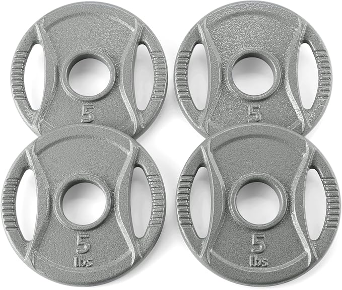 Amazon Basics 2-Inch Olympic Cast Iron Grip Weight Plates