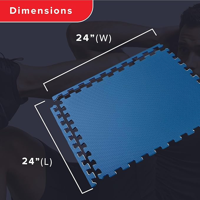 We Sell Mats 3/8" Thick Multipurpose EVA Foam Exercise Floor Mat, Interlocking Tiles, Anti-Fatigue for Home or Gym