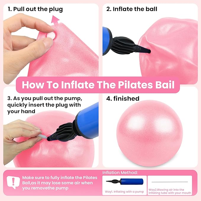 Pilates Ring Kit for Women and Men - 15 inch Magic Circle Exercise Ring and Ball Set for Home Workout Equipment - Dual Padded Handles Ring and Resistance Bands Set for All Fitness Lovers