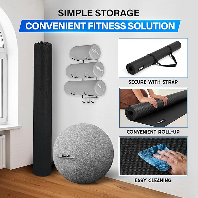 YES4ALL Exercise Mat for Home Gym, Fitness Workout Mats