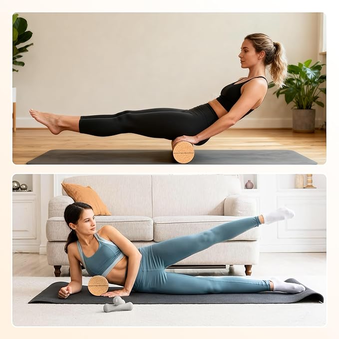 EVERYMATE 4-in-1 Cork Balance Board Kit, Foot & Ankle Strengthener with Massage Roller/Ball, Toe Resistance Bands, Storage Bag, for Enhance Mobility & Prevent Falls Improve Foot Function for Home/Office/Gym