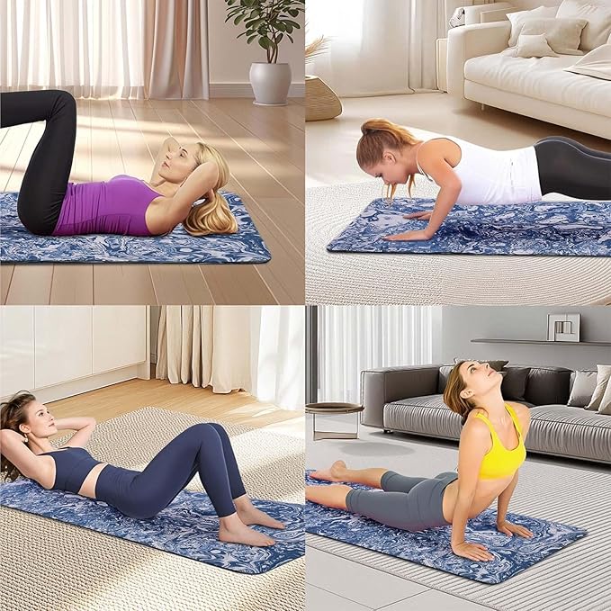 Yoga Mat Exercise Yoga Mat Print With Designed Exericise Mat 72 X 24inch Multi-Purpose Workout Mat For Women Pilates Fitness And Floor Exercises
