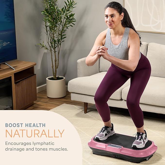 Lifepro Waver Vibration Plate Exercise Machine for Lymphatic Drainage, Muscle Activation, Full-Body Workout Vibrating Platform with Loop Bands, Fitness Equipment for Strength Toning & Fat Loss