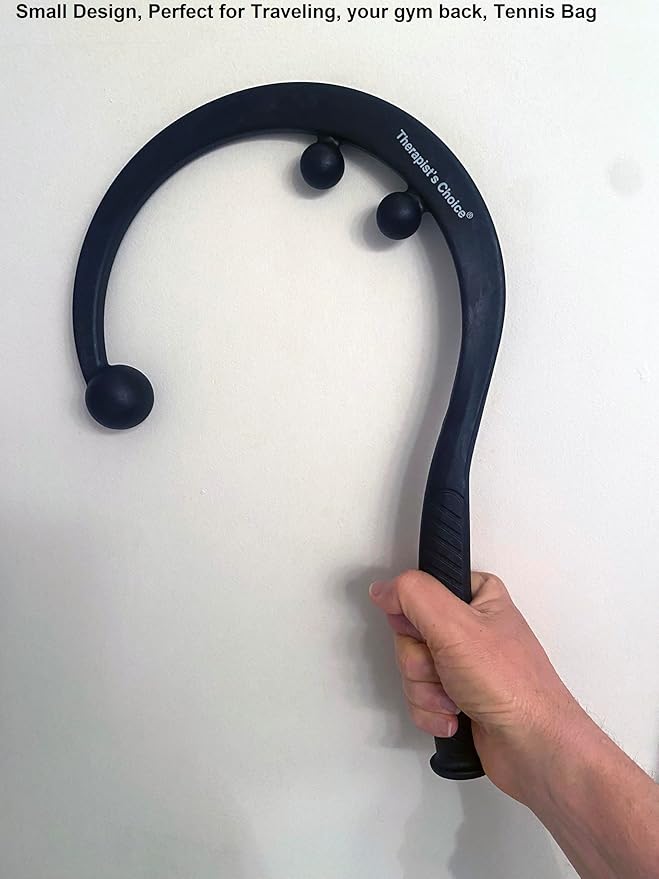 Therapist's Choice® Travel Size Pressure Point Hook Cane, Back and Neck Massager for Trigger Point Fibromyalgia Pain Relief and Self Massage, 15.5" Long, Perfect Size for Home, Office, Gym, Travel