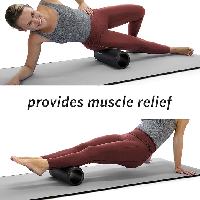 MICRODRY Deluxe Fitness Foam Back Roller for Muscle Relief, Roller for Yoga, Stretching, Deep Tissue Firm Massage & Trigger Point Release, Exercise Workout at Home or Gym, 13x5.3, Blue