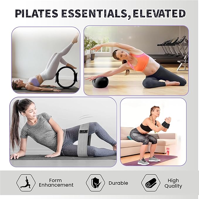 Pilates Kit with Weights, Pilates Kit with Ankle Wrist Weights, Pilates Set, at Home Pilates Kit, Pilates Sets for Women, Pilates Essential kit, Pilates Accessories, Pilates Workout Sets