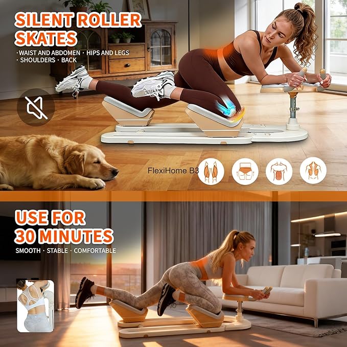 Spine Twist and Stretch Trainer, Adjustable Back Stretcher Machine, Detachable Waist Workout Equipment for Lower Back Pain Relief, Spine Decompression, Leg Stretching & Core Activation