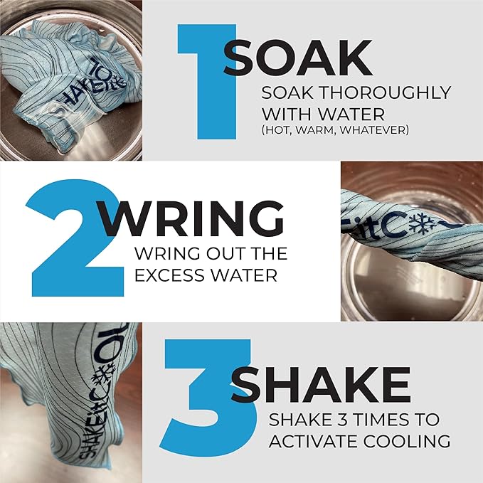 SHAKEitCOOL Original Cooling Towel – Be Cool in Style - Heat Relief, Soft, Lightweight, Sun Protection, Easy Clean - Perfect for Biking, Running, Yoga, Gym, Gardening - Eat My Dust