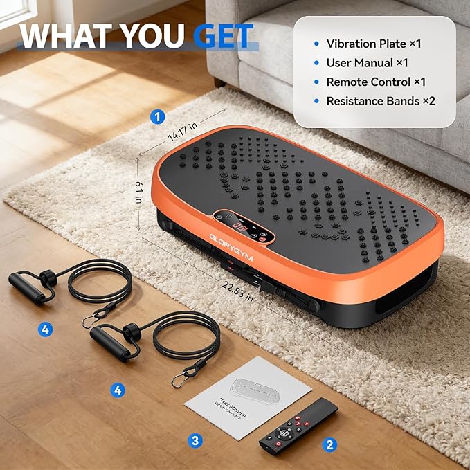 Vibration Plate Exercise Machine - 120 Levels, 350lb Capacity, Quiet Motor with Remote Control for Home Fitness & Weight Loss