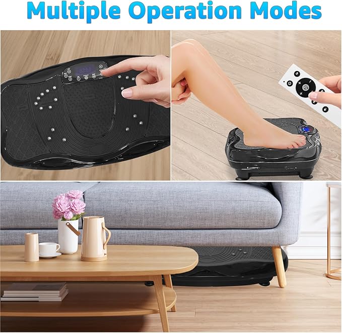 XXL 330 LBS 120 Levels Vibration Plate Exercise Machine - Whole Body Workout Vibration Fitness Platform w/ Resistance Bands - Home Training Equipment for Weight Loss & Toning，Black