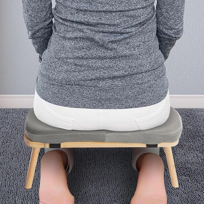 Foldable Kneeling Meditation Bench Stool with Carrying Bag - Ergonomic 5° Tilt Design for Yoga and Meditation Practice, Supports Up to 396 lbs, Portable and Space-Saving