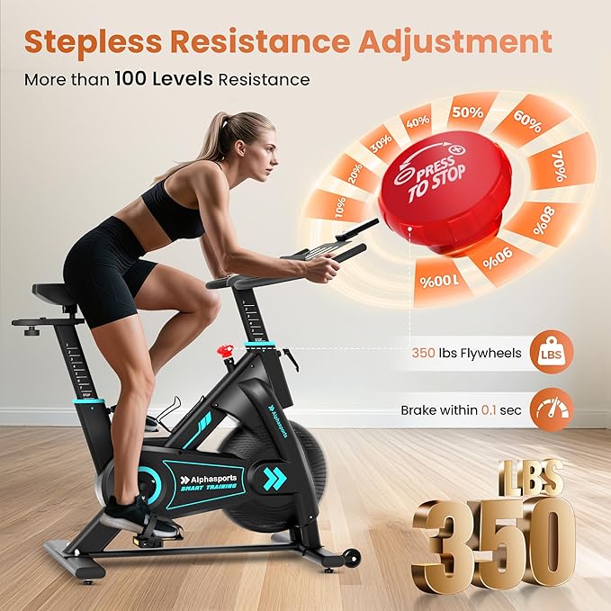 Exercise Bike, Adjustable Magnetic Stationary Bike for Home, Indoor Cycling Bike with Low Noise, Heart Rate Handle and LCD Monitor, Cycle Bike with 400lbs Weight Capacity