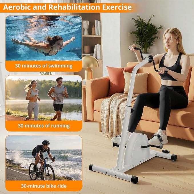 Arm Leg Pedal Exerciser Bike Hand Arm Leg and Knee Peddler Adjustable Fitness Equipment for Seniors Cardio Exercise