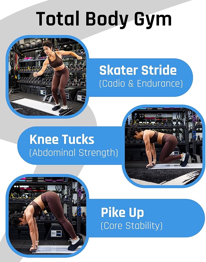 6ft & 5ft Slide Board for Exercise - Solid One-Piece Hockey Slide Board with Booties & Polish - Indoor Skating Trainer for Rehab, Mobility, Conditioning & Home Workouts - Non-Slip Grip Pads