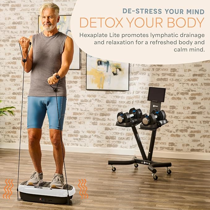 Lifepro HexaPlate Lite Vibration Plate Exercise Machine with Magnetic Acupoints - Full Body Vibration Platform for Beginners and Recovery - Lymphatic Drainage Massager for Muscle Toning and Fitness