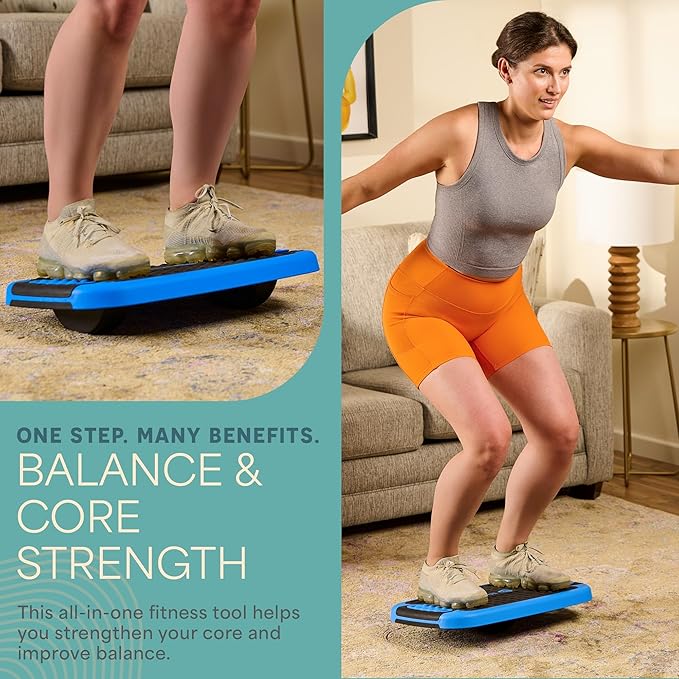 Lifepro 4-in-1 Aerobic Balance Board and Step Up Exercise Platform - Aeroflex Adjustable Multifunctional Slant Board for Home Workouts, Non-Slip Stepper Design