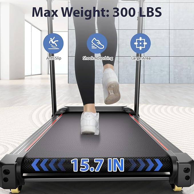 Walking Pad Treadmill with Handle Bar & Incline, Advzon Portable Under Desk Treadmill for Home, 2 in 1 Walking Running Machine with 300+ lbs Capacity and LED Display
