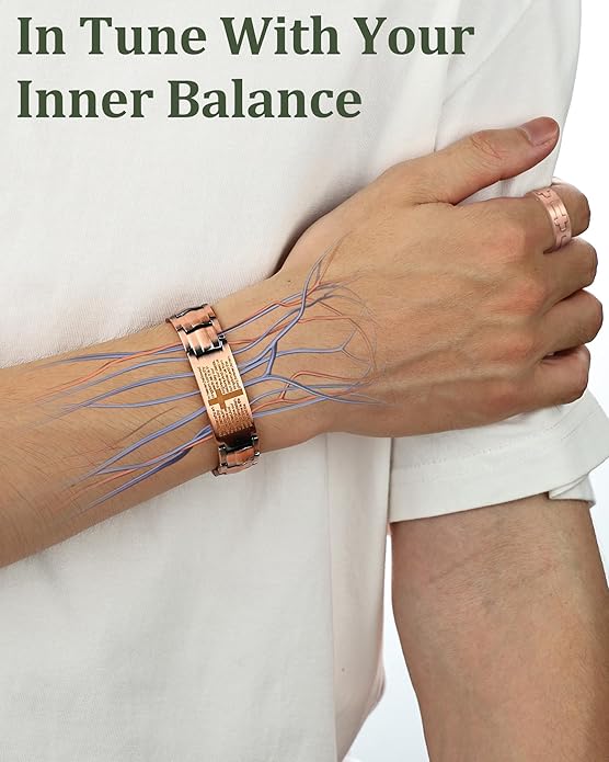 Copper Cross Bracelet for Men - Ultra Strength Magnetic Mens Cross Jewelry Set - Adjustable Magnetic Bracelet with Sizing Tool Jewelry Box