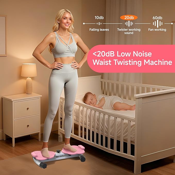 Waist Twisting Machine, Ab Twister Board, Waist Twister, Waist Twisting Fitness Tool, Waist Twister for Women Belly Fat - Ultra-Quiet 20dB Home Fitness Board with Foot Massage