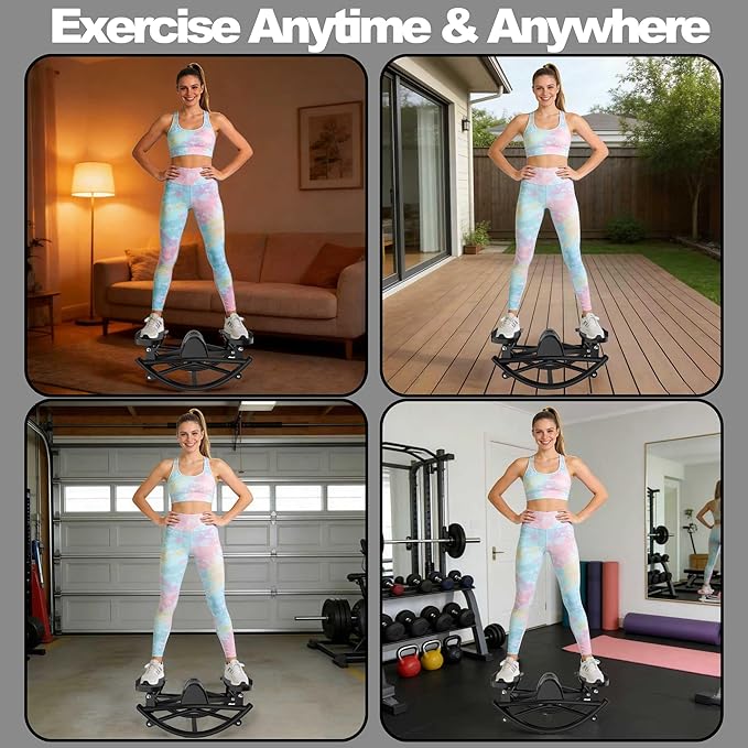 KINMAC Lateral Stepper for Exercise-Rocking Stepper Machine with Resistance Bands & Anti-Slip Mat and LCD Monitor, Professional Stair Stepper for Home Workout