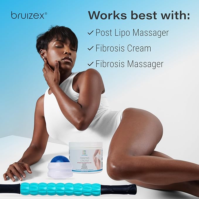 Bruizex Lymphatic Drainage Massage Oil with Arnica & Cold Pressed Castor Oil, Lightweight Non-Greasy Body Massage Oil for Daily Lymphatic Massage, Aftercare Routine, Lightweight Formula - 8.5 Oz