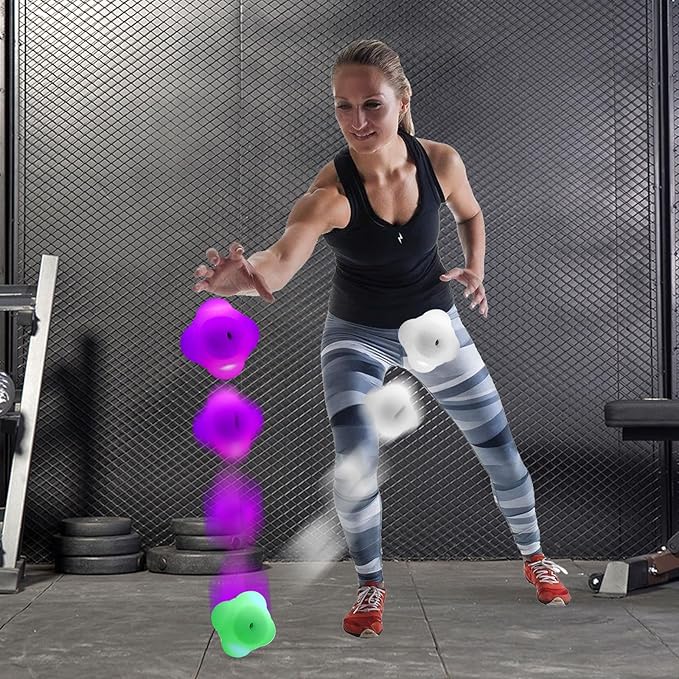 Smart Reaction Ball, Reflex Ball with Random Light Color Change, Intelligent Agility Training, Rechargeable, High Elasticity Silicone