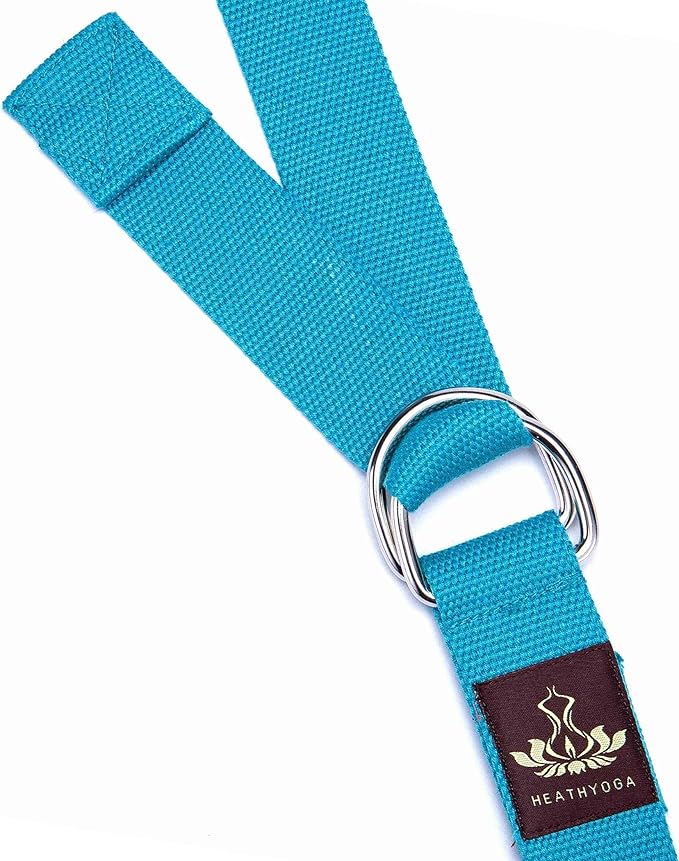 Heathyoga Yoga Blocks 2 Pack with Strap, High Density EVA Foam Yoga Block and Yoga Strap Set to Support and Improve Poses and Flexibility
