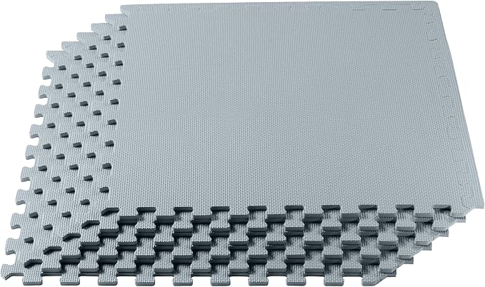 We Sell Mats 3/8" Thick Multipurpose EVA Foam Exercise Floor Mat, Interlocking Tiles, Anti-Fatigue for Home or Gym