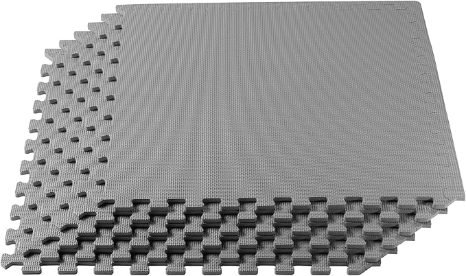 We Sell Mats 3/8" Thick Multipurpose EVA Foam Exercise Floor Mat, Interlocking Tiles, Anti-Fatigue for Home or Gym