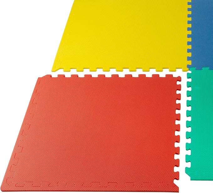 We Sell Mats 3/8" Thick Multipurpose EVA Foam Exercise Floor Mat, Interlocking Tiles, Anti-Fatigue for Home or Gym