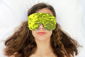 Handmade Weighted Sleep Eye Mask Yoga Pillow - Flax Seed Fill - Unscented - Lime - TEMF-LM