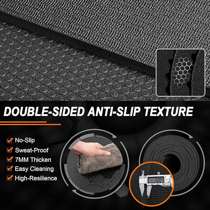 Large Workout Mat 6'x2' & 6'x4' - Home Gym Flooring for Weightlifting, Jump Rope, MMA, Yoga, Cardio, Stretch, Plyo, HIIT - Shoe-Friendly