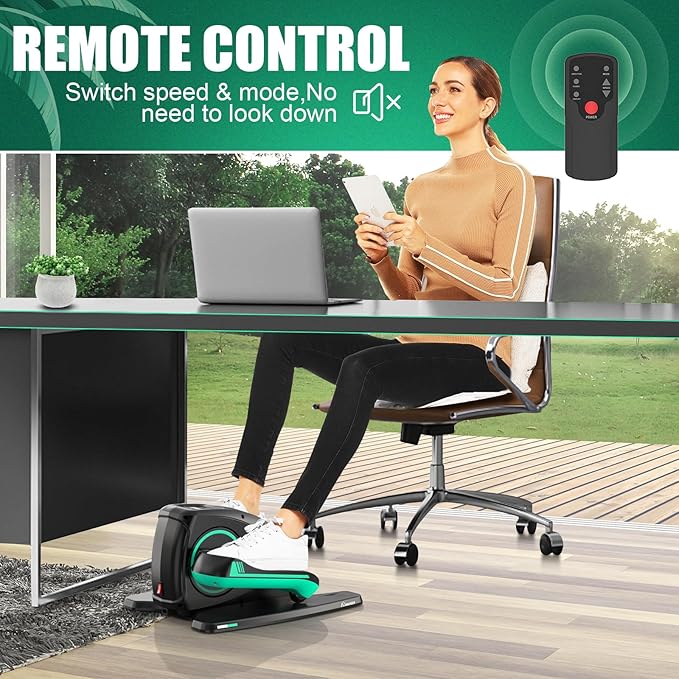 Ancheer Under Desk Elliptical,Ellipse Leg Exerciser for Seniors Fully Assembled, Electric Seated Pedal Elliptical Exerciser with Remote &12 Resistance Adjustable Speed