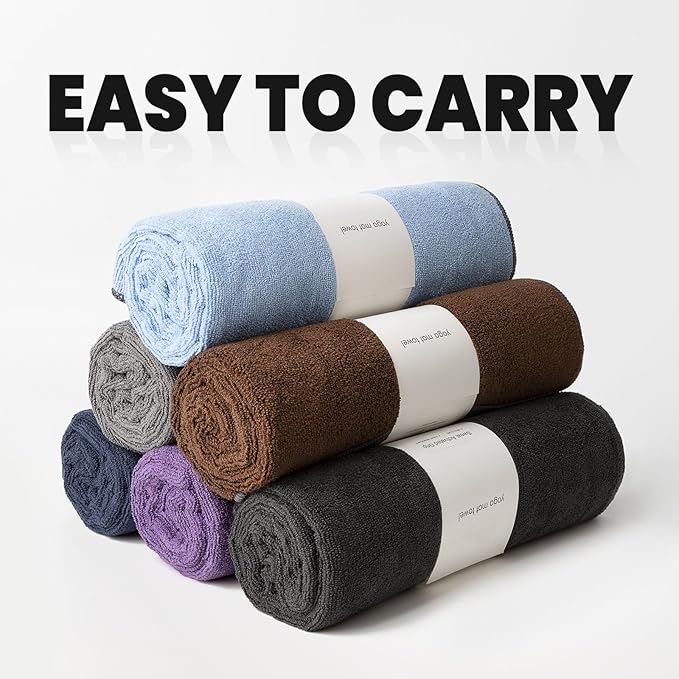 Muka Yoga Mat Towel for Hot Yoga Non-Slip, Pilates Mat Cover Absorbent Soft Gym Sweat Towel 72x24 Inch