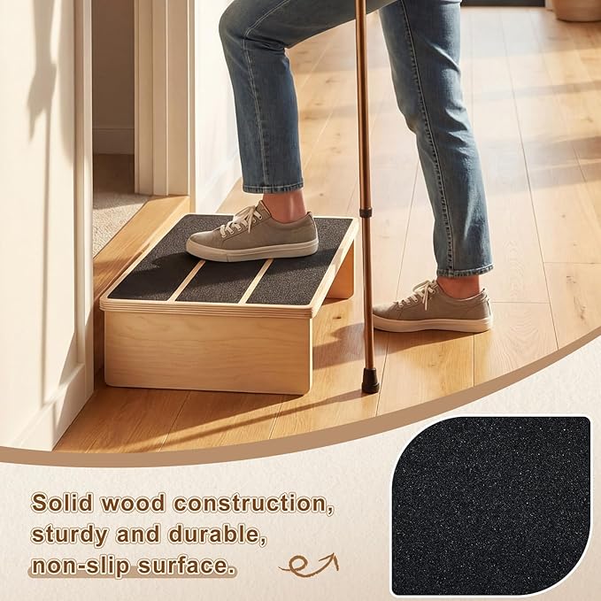 Sintuff Exercise Step Platform for Balance & Strength Training, Wooden Nesting Exercise Steps 330 Lb. with Non-slip Surface, Progressive Height Training for Home Fitness