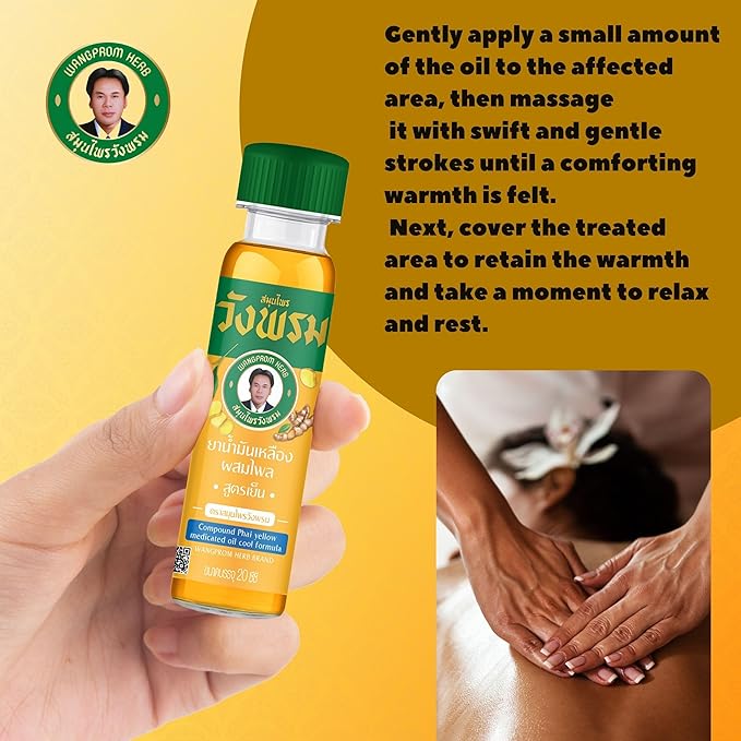 Herbal Massage Oil, Soothing Blend for Relaxation, 20cc (Pack of 3) (Yellow)