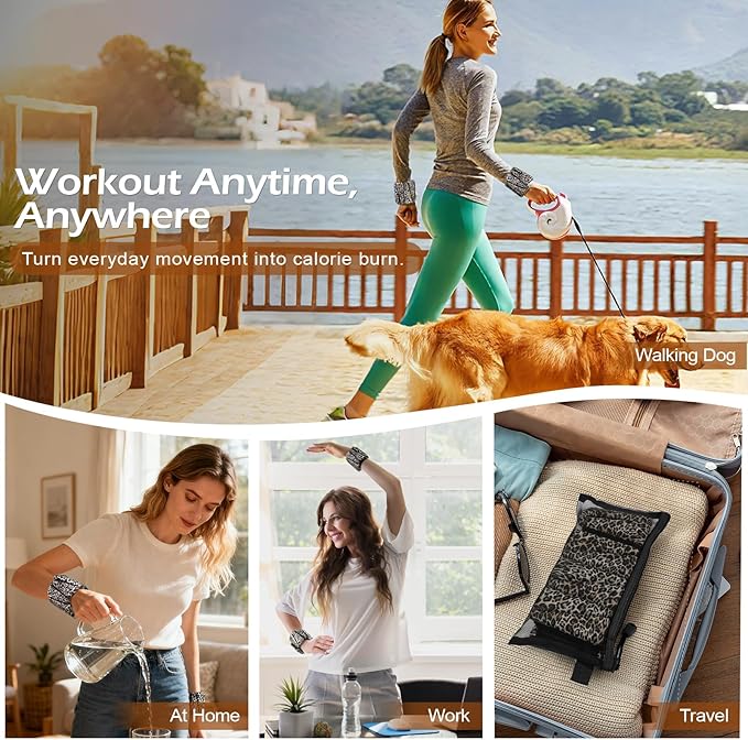 Wrist Ankle Weights for Women & Men, 2lbs/4lbs Adjustable Weighted Bangles to Boost Calorie Burn & Strength, Arm & Leg Weights for Pilates, Yoga, Walking, Barre, Gym & Home Workout