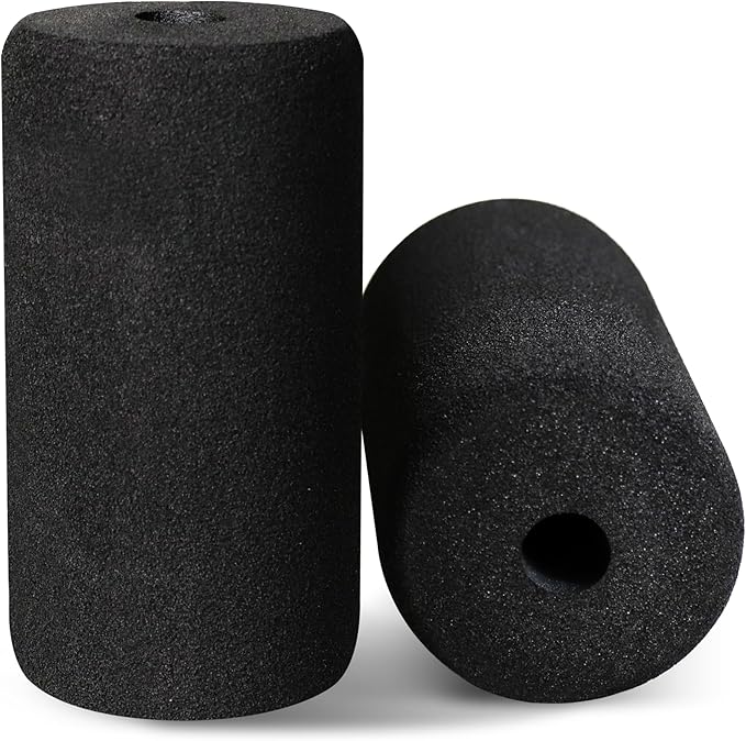 WF Athletic Supply Foam Foot Pads, Foam Roller for Gym Exercise Machines Equipment Replacements, Roller Pad for Leg Extension, PEC Deck Pads for Weight Bench, Sold by Pair (8” x 4” OD x 0.875” ID)