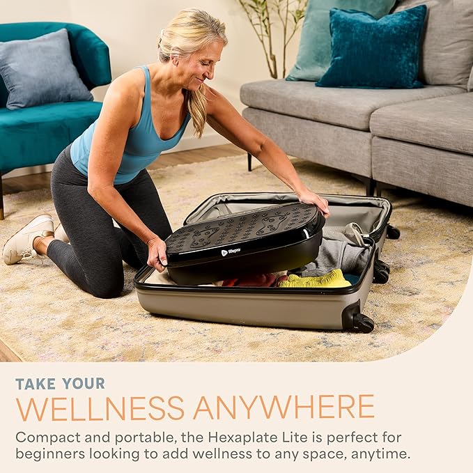 Lifepro HexaPlate Lite Vibration Plate Exercise Machine with Magnetic Acupoints - Full Body Vibration Platform for Beginners and Recovery - Lymphatic Drainage Massager for Muscle Toning and Fitness