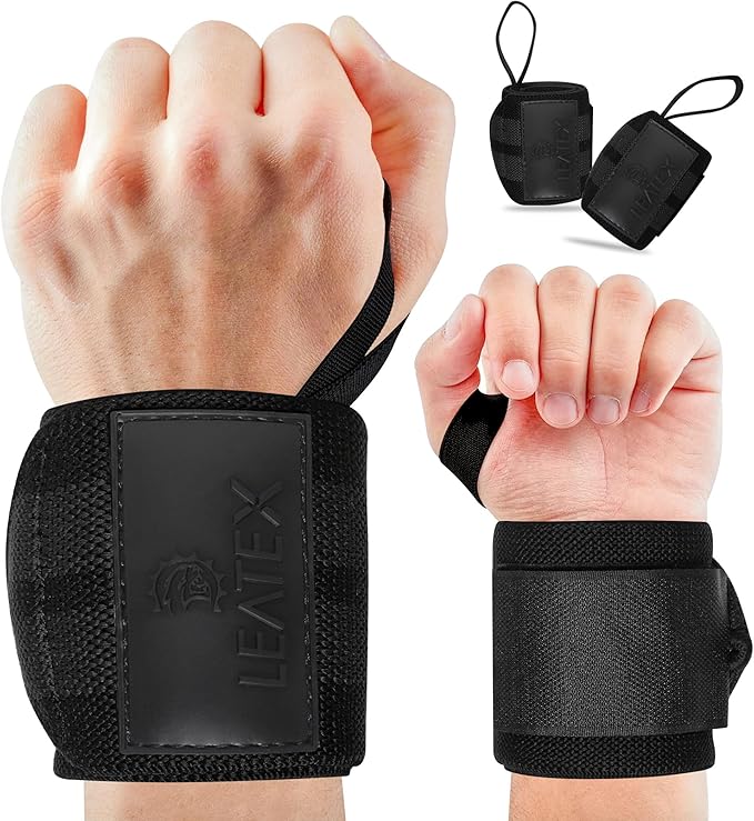 Weight Lifting Wrist Wraps 18" Wrist Support with Heavy Duty Thumb Loop - Best Gym Wrist Wraps for Powerlifting Competition, Strength Training, Bodybuilding - for Men & Women
