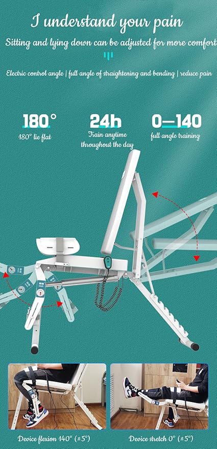 Electric Knee Rehabilitation Trainer, Stroke Hemiplegia Rehabilitation Training Equipment, Lower Extremity Bending and Straightening Training Chair, for Leg Function Recovery(Color:Right Leg)