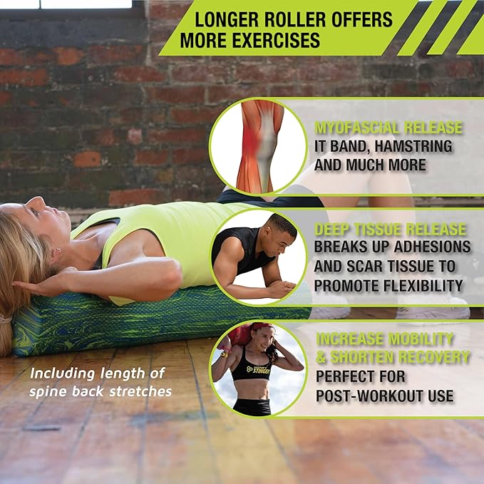 Pro-Tec Athletics EVA Bold Foam Roller 6"x35", Green Blue Marble, One Size