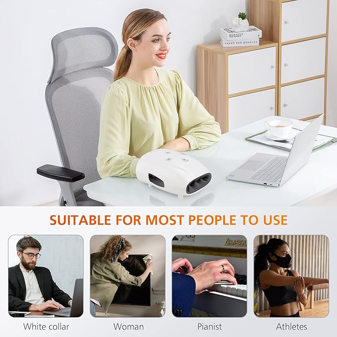 Snailax Hand Massager with Heat and Compression for Arthritis, Mother Day Gift, Carpal Tunnel Finger Numbness, FSA Eligible, Cordless Hand Massager for Palm & Wrist Circulation