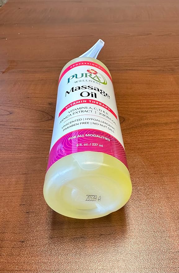 Vitamin Therapy 8 Fl oz Massage Oil, Vitamin E, Professional, Massage Therapy, Deep Tissue, Unscented, Hypoallergenic, Natural Ingredients, Skin Hydrating, Moisturizing, Muscle Relief