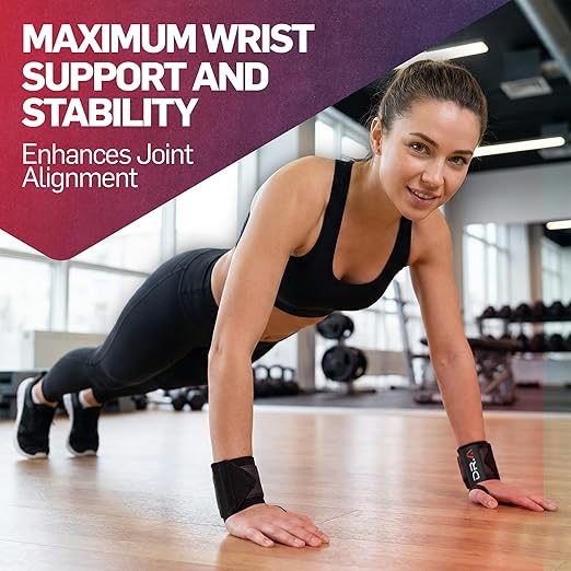 Dr. Arthritis Weight Lifting Wrist Wraps with Thumb Loop, Heavy-Duty Wrist Straps for Weightlifting, Hybrid Training, Olympic Lifts & Calisthenics, Non-Slip Gym Wraps for Men & Women (Black, Pair)
