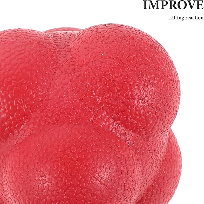 VOSAREA Agility Reaction Ball Hexagon Trainer,Hand Eye Coordination Training Ball for Baseball Soccer Basketball Tennis Practice - Quick Reflex Agility Speed Toy, Red