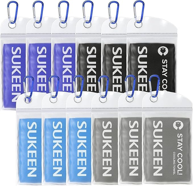 Sukeen Cooling Towel,Instant Evaporative Cooling for Sports,Yoga,Golf,Gym,Neck,Workout and More(40”x 12”)
