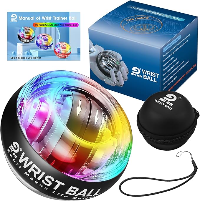 Wrist Trainer Ball Auto-Start Gyroscopic Forearm Exerciser Gyro Ball for Strengthen Arms, Fingers, Grip and Muscles