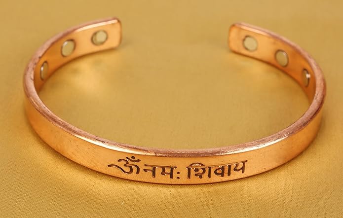 Copper Bracelet Tibetan Style. Hand Forged with Solid and High Gauge Copper for Women Men. Hindu Spiritual Message